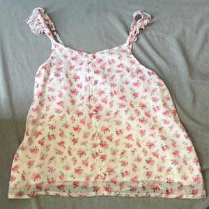 floral pink tank top